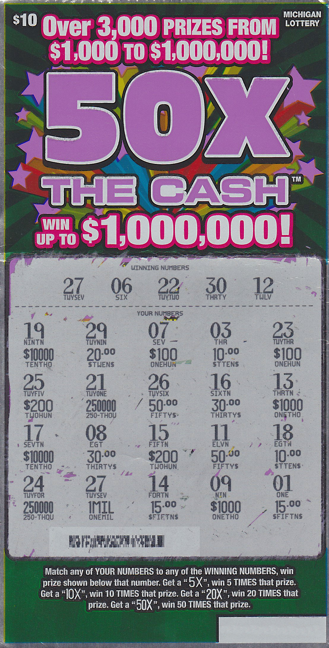 cash lotto ticket